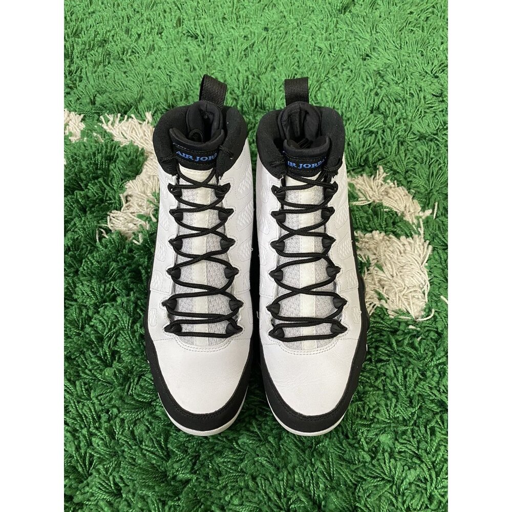 Jordan Retro 9 Men’s Basketball Shoes - White/Black/Blue - Picture 4 of 9